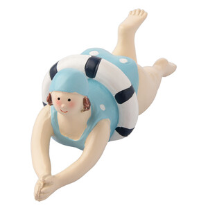Deko-Figur Badefrau im Retro-Look HELLBLAU / BEIGE