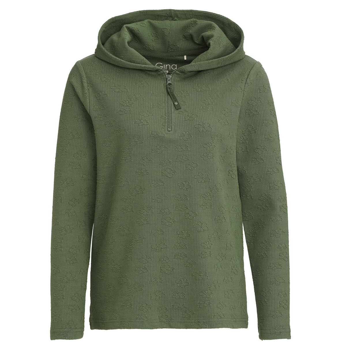 Bild 1 von Damen Langarmshirt mit Strukturmuster DUNKELGRÜN