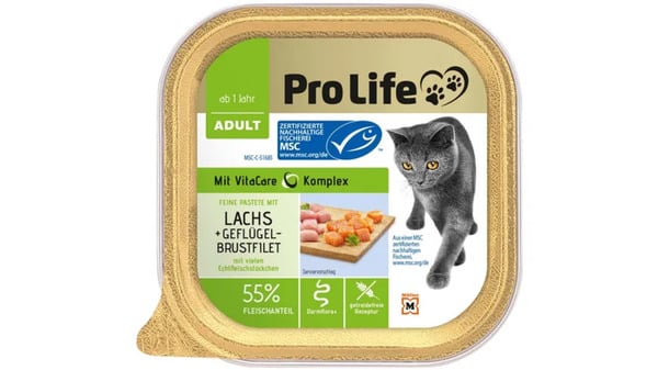 Bild 1 von Pro Life Katze Katzennassfutter - Pastete mit Geflügelbrustfilet und Lachs