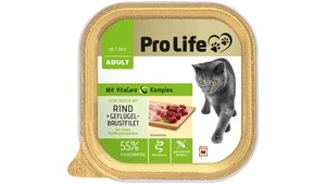 Pro Life Katze Katzennassfutter - Pastete mit Geflügelbrustfilet und Rind