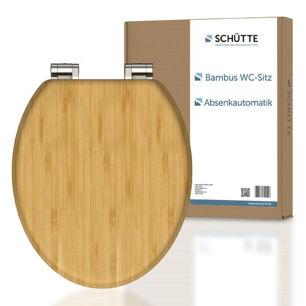 Bild 1 von SCHÜTTE WC Sitz BAMBUS,Toilettendeckel mit Absenkautomatik, Toilettensitz Holz