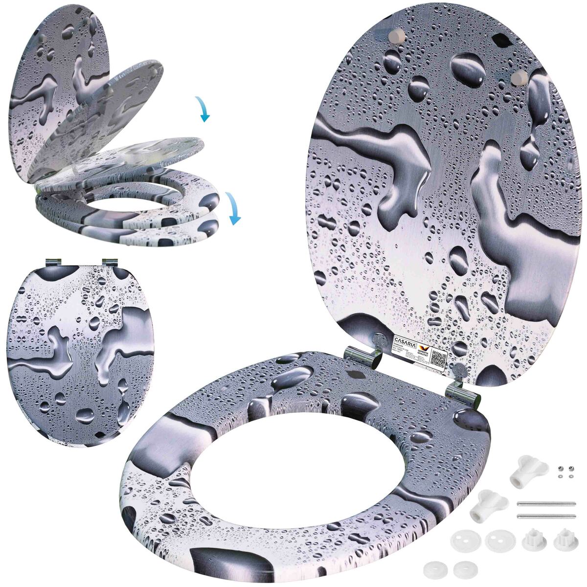 Bild 2 von Casaria® Toilettensitz Waterdrops mit Absenkautomatik