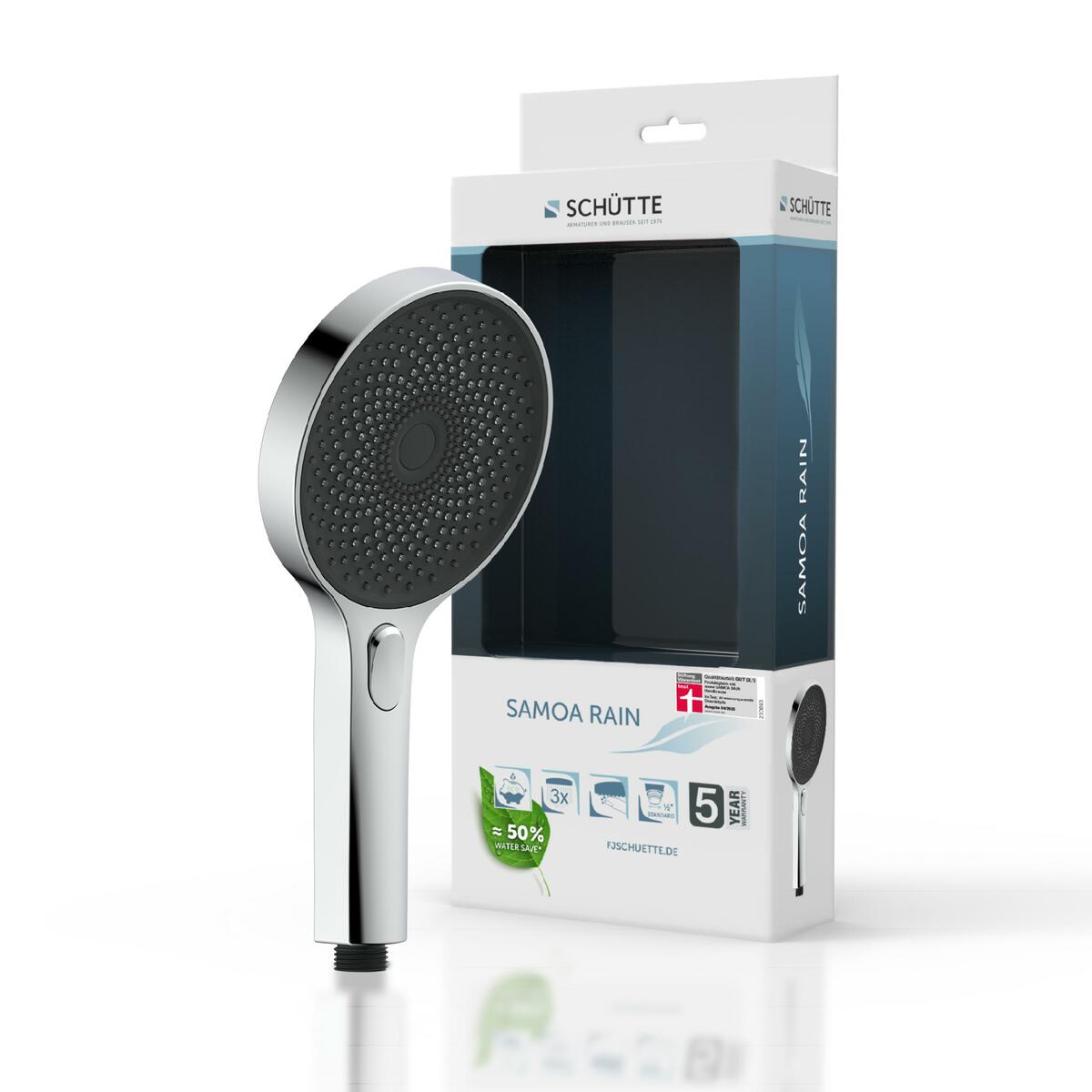 Bild 4 von SCHÜTTE Handbrause SAMOA RAIN, Duschbrause mit 3 Strahlarten Chrom/Anthrazit