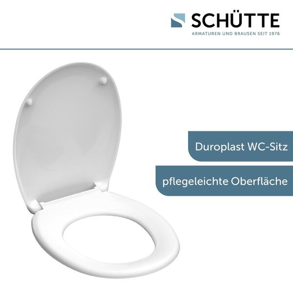 SCHÜTTE Duroplast WC Sitz WHITE, Toilettendeckel, Toilettensitz weiß