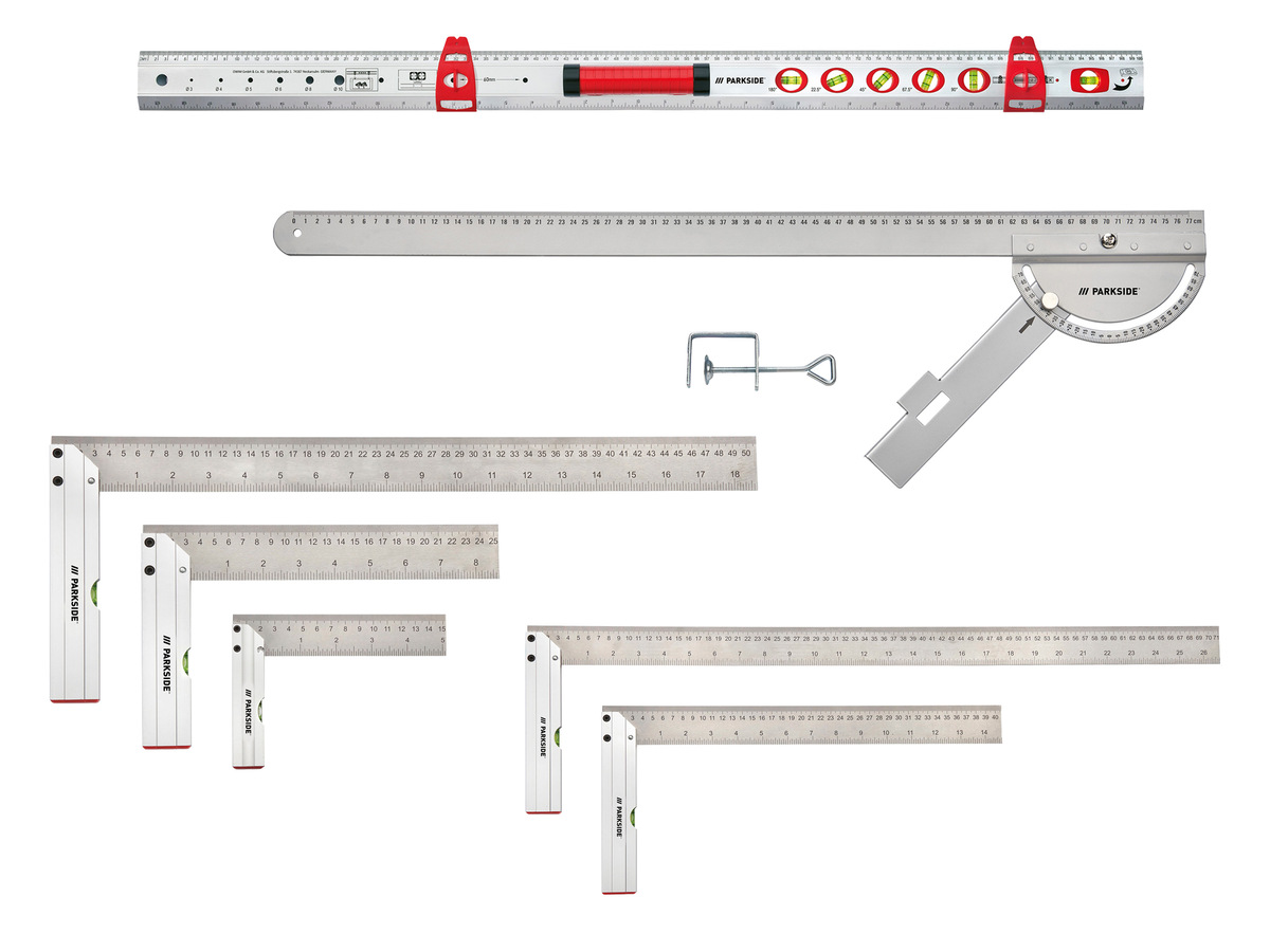 Bild 1 von PARKSIDE® Anschlagwinkel-Set / Universal-Sägeschiene / Markierwasserwaage