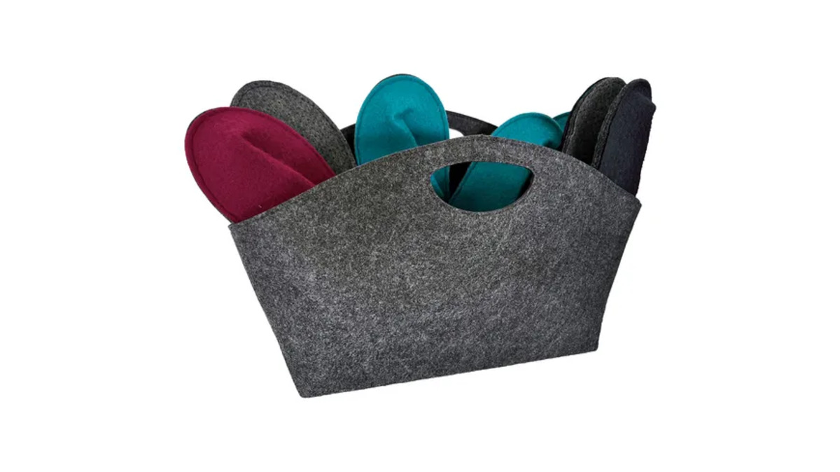 Bild 1 von TRENDSHOP Gästepantoffelset  6 Paar+Filztasche