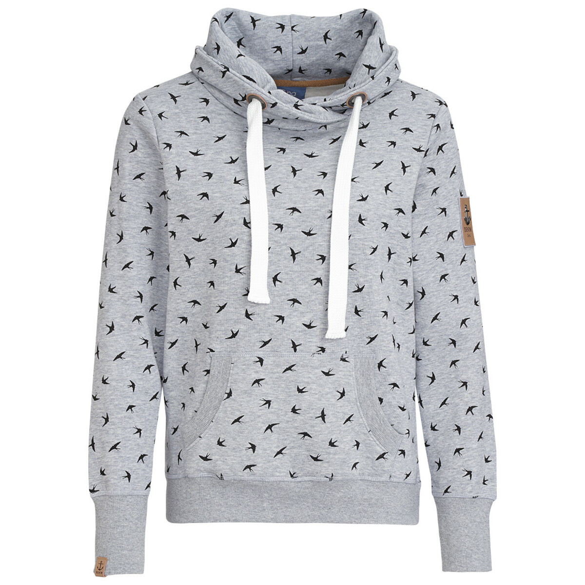 Bild 1 von Damen Hoodie mit Schwalben-Allover HELLGRAU