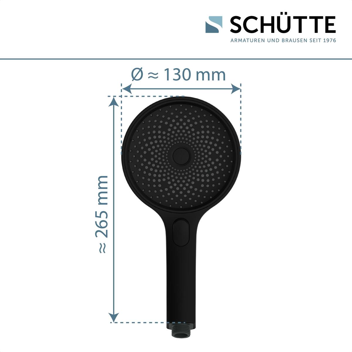 Bild 3 von SCHÜTTE Handbrause SAMOA RAIN, Duschbrause mit 3 Strahlarten Schwarz matt