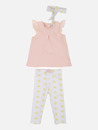 Bild 1 von Baby Mädchen 3er Set bestehend aus Shirt, Leggings und Haarband
                 
                                                        Rosa