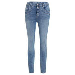 Damen Skinny-Jeans mit Used-Waschung BLAU