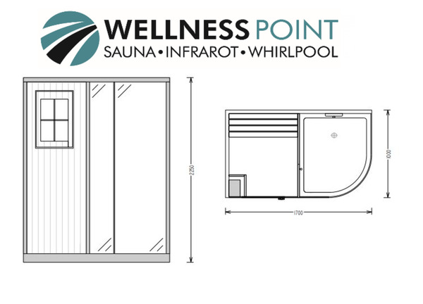 Bild 3 von PureHaven Luxus Dampfdusche mit Saunafunktion 170x100 cm Massagedüsen LED-Lichtern Tropenbrause Sitz