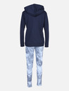 Bild 2 von Damen Hausanzug mit Batikstyle-Hose und Hoodie
                 
                                                        Blau