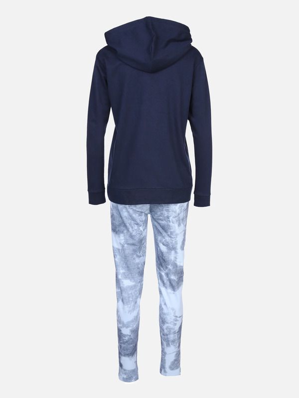 Bild 2 von Damen Hausanzug mit Batikstyle-Hose und Hoodie
                 
                                                        Blau