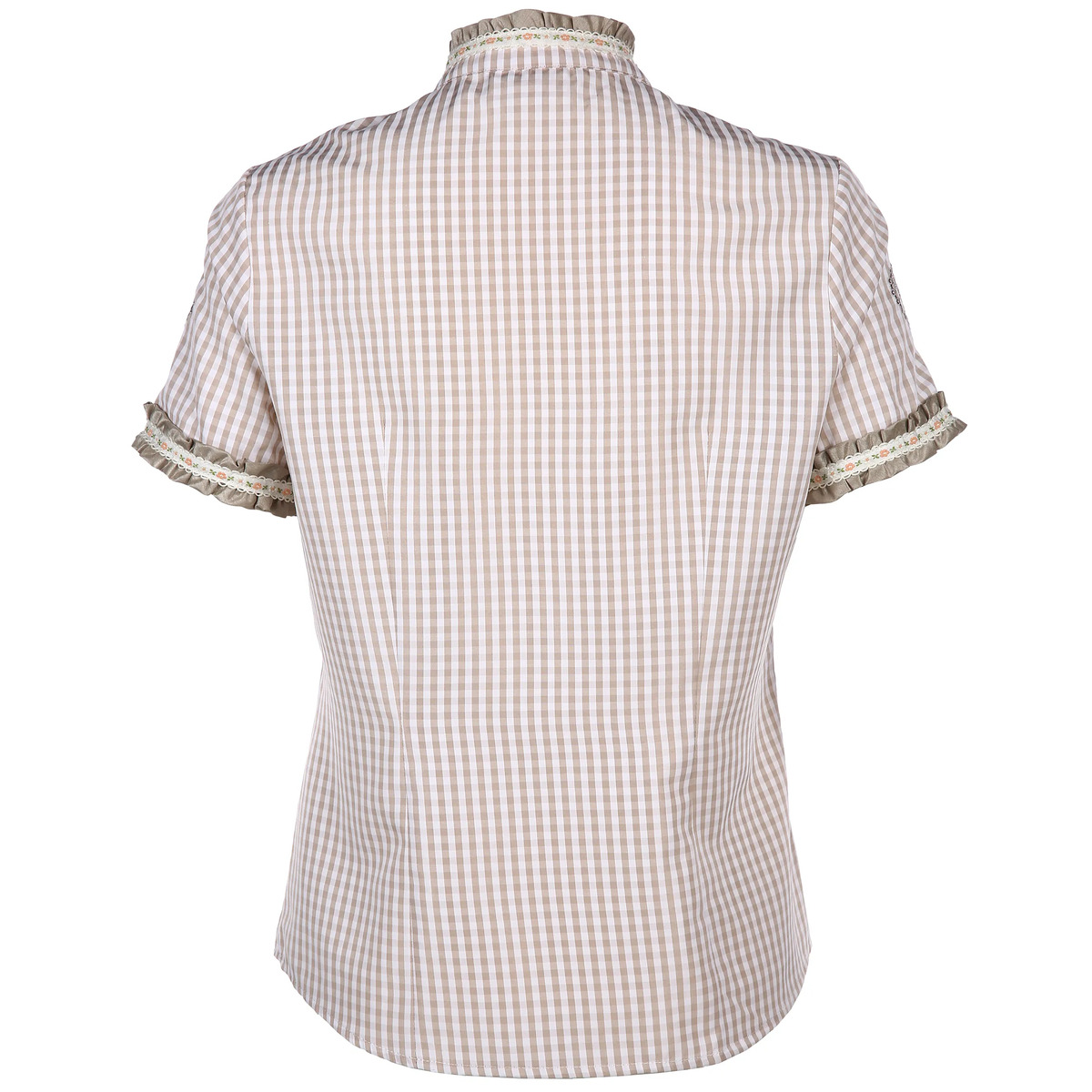 Bild 2 von Damen Trachtenbluse in Vichykaro mit Zierborte
                 
                                                        Braun