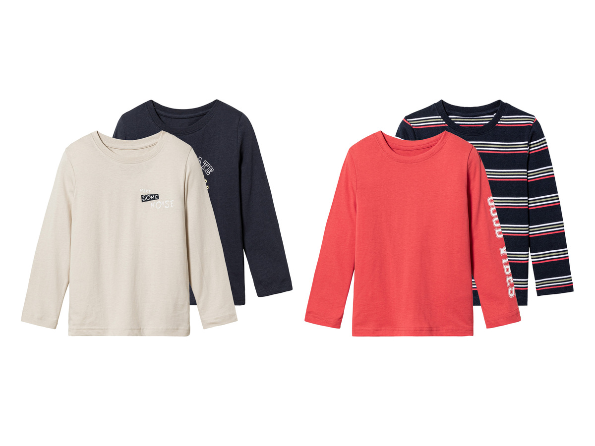 Bild 1 von lupilu® Kleinkinder Jungen Langarmshirts, 2 Stück, aus reiner Baumwolle