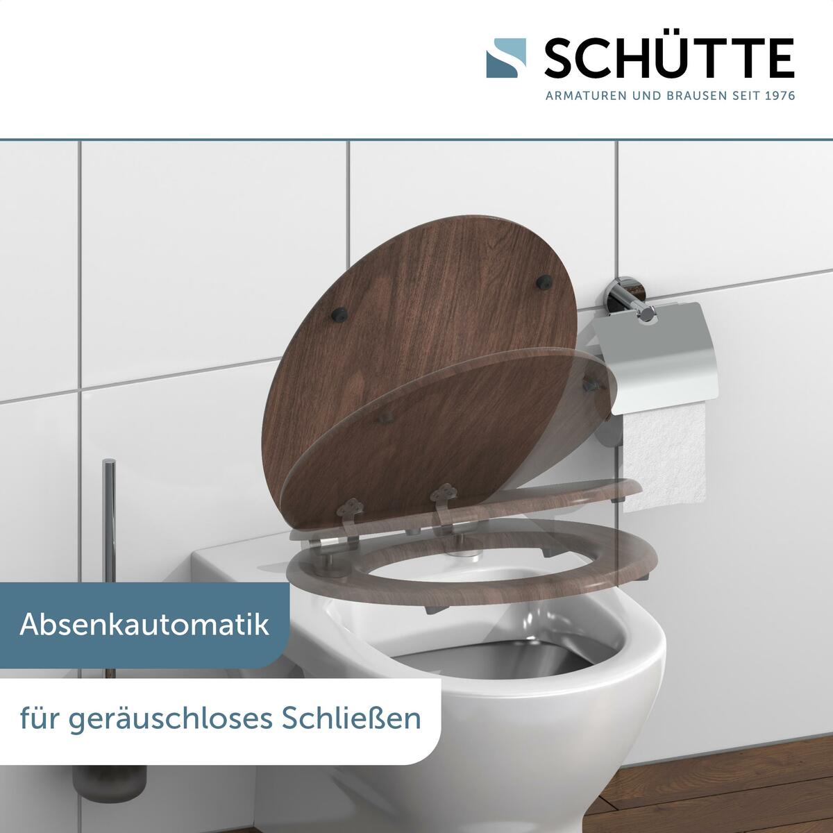 Bild 3 von SCHÜTTE MDF WC Sitz DARK WOOD Toilettendeckel mit Absenkautomatik, Holzkern
