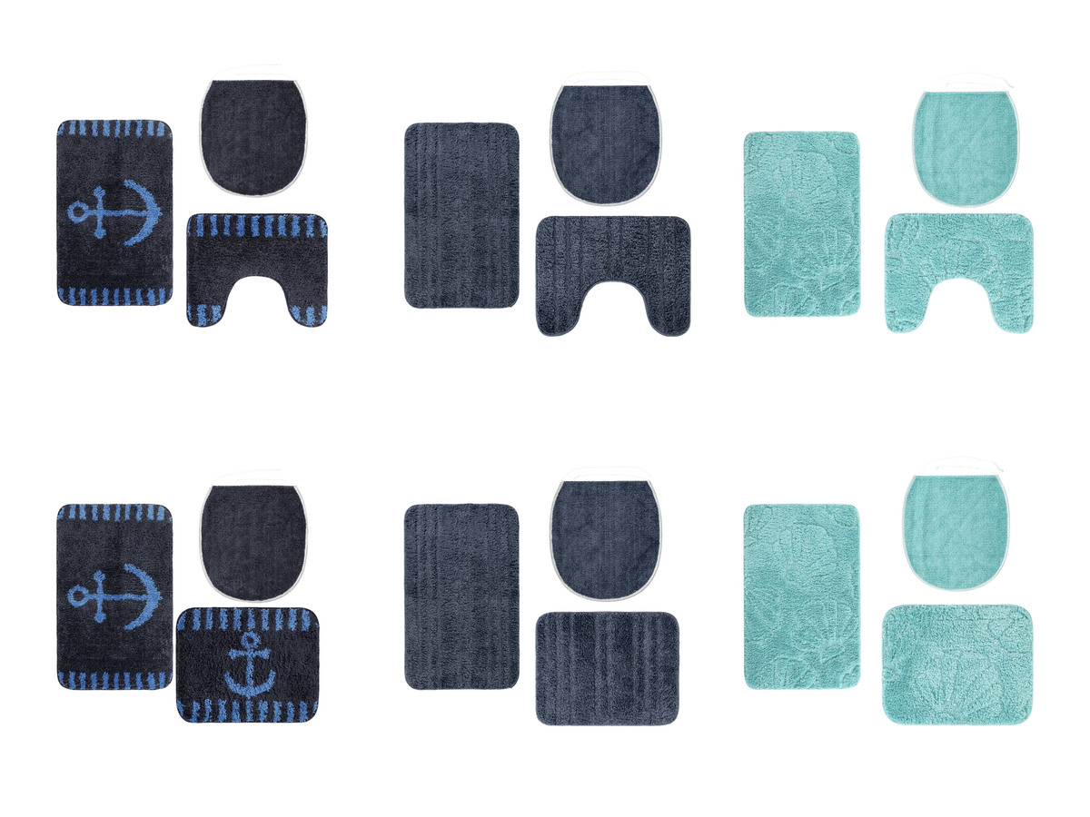 Bild 1 von LIVARNO home Badezimmergarnitur, 3-teilig, mit rutschfester Unterseite