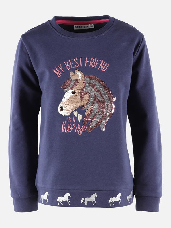 Bild 1 von Mädchen Sweatshirt mit Wende-Paillettenmotiv
                 
                                                        Blau