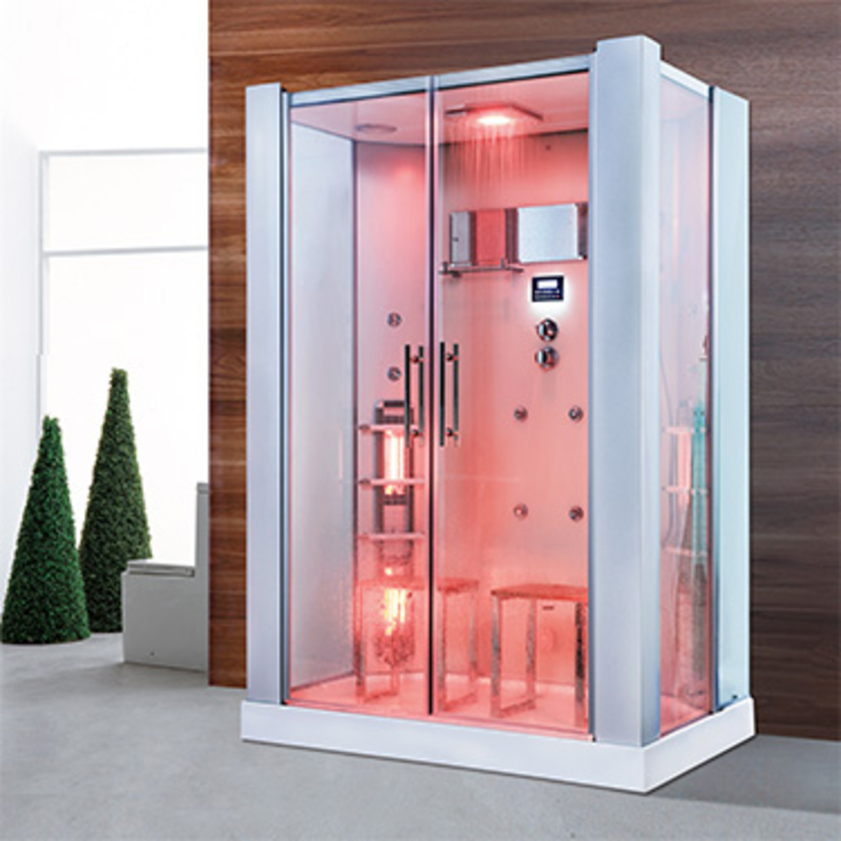 Bild 1 von PureHaven 2in1 Dampfdusche und Infrarotsauna 145x90 cm mit Aluminiumrahmen komplettem Zubehör Tropen