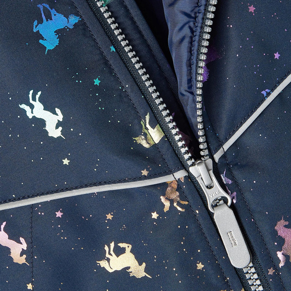 Bild 4 von Mädchen Steppjacke mit abnhembarer Kapuze und Pferde-Print
                 
                                                        Blau