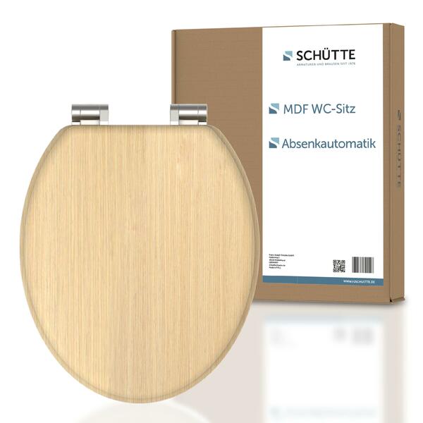 Bild 1 von SCHÜTTE MDF WC Sitz NATURAL WOOD,Toilettendeckel mit Absenkautomatik, Holzkern