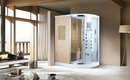 Bild 2 von PureHaven Luxus Dampfdusche mit Saunafunktion 170x100 cm Massagedüsen LED-Lichtern Tropenbrause Sitz