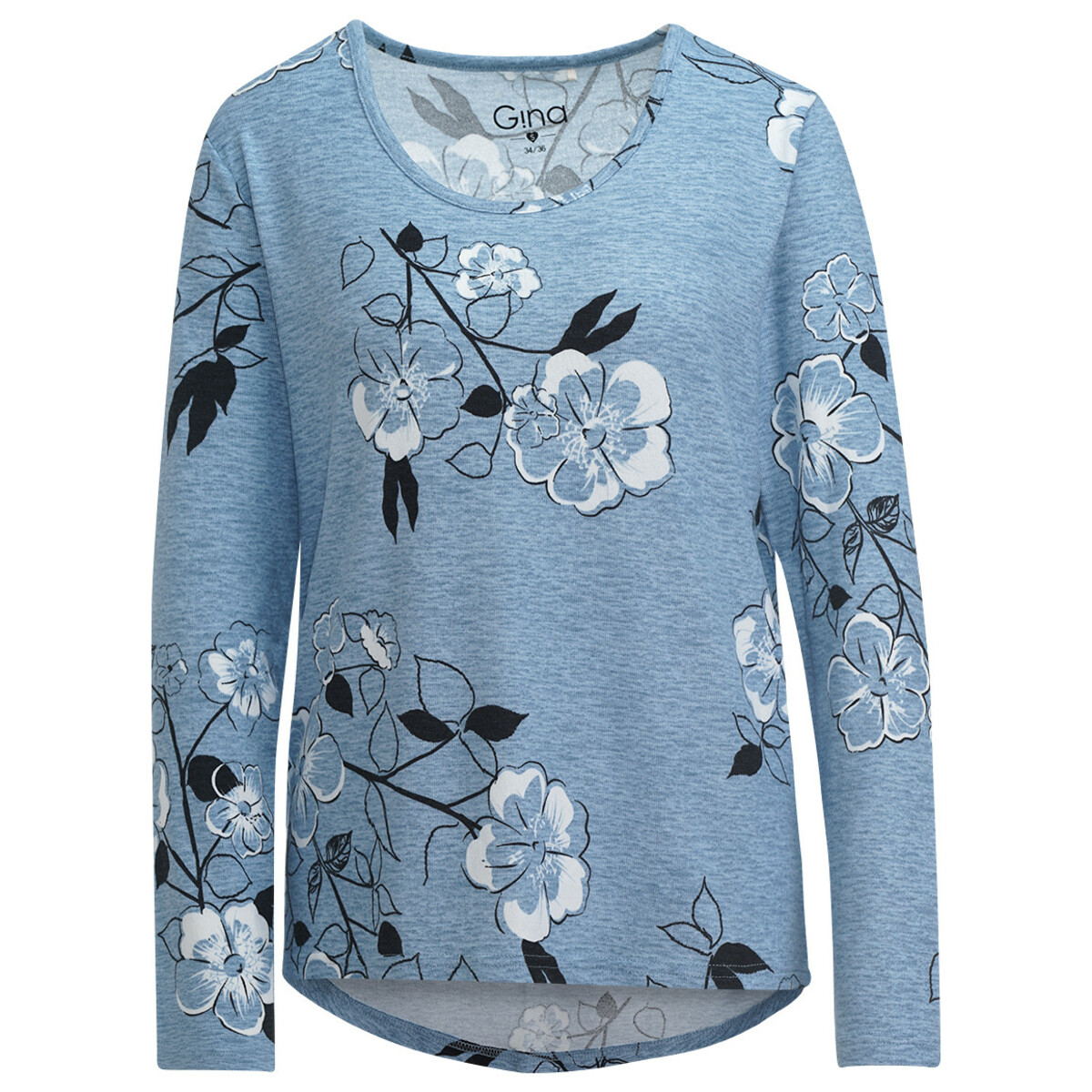 Bild 1 von Damen Langarmshirt mit floralem Muster HELLBLAU