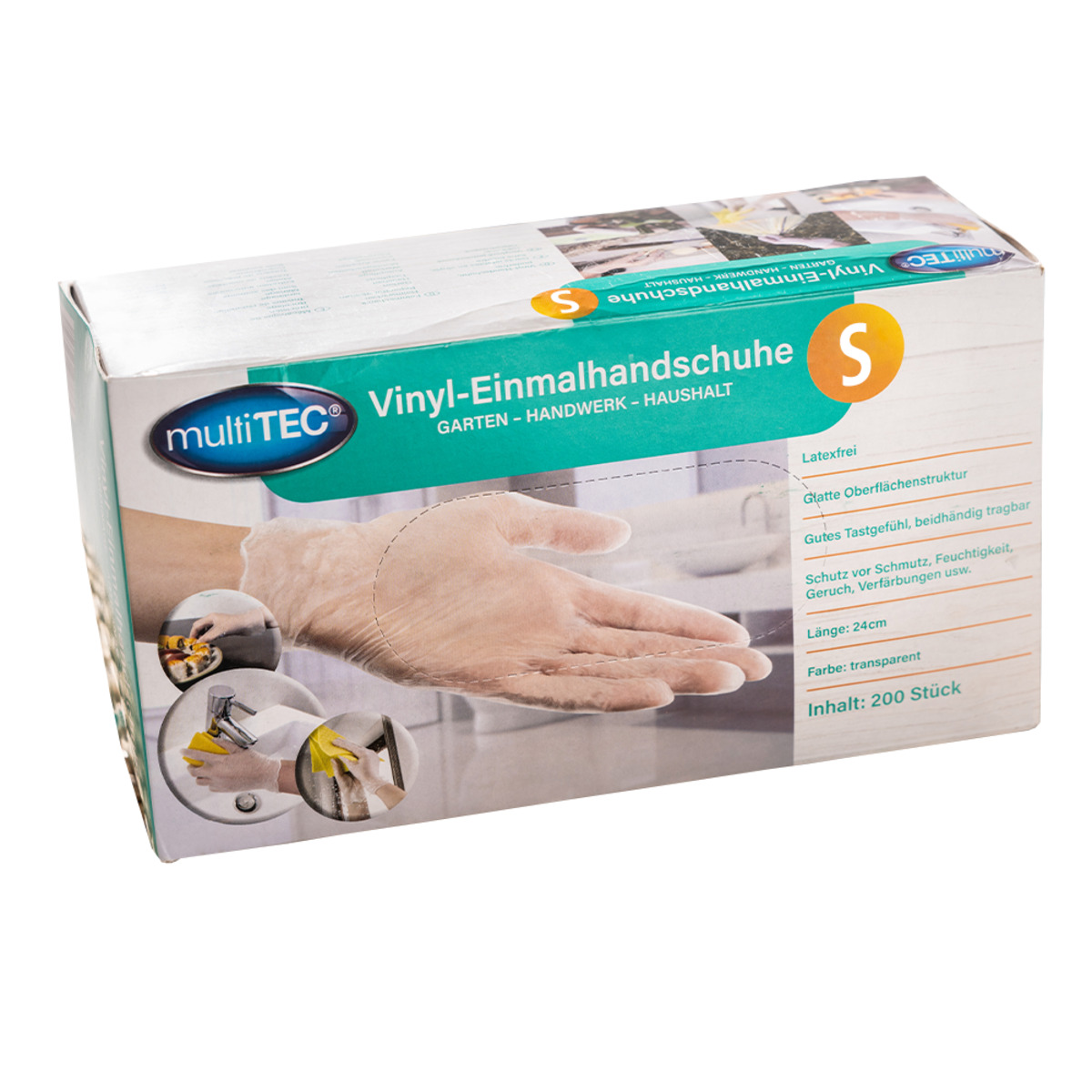 Bild 1 von Multitec Vinyl-Einmalhandschuhe - 200er Pack, Gr. S 