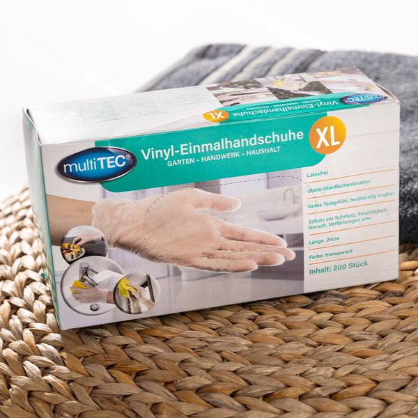 Bild 2 von Multitec Vinyl-Einmalhandschuhe - 200er Pack, Gr. XL