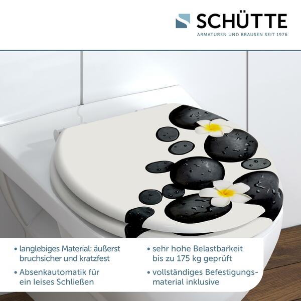 Bild 2 von SCHÜTTE MDF WC Sitz STONE DECORATION, Toilettendeckel mit Absenkautomatik