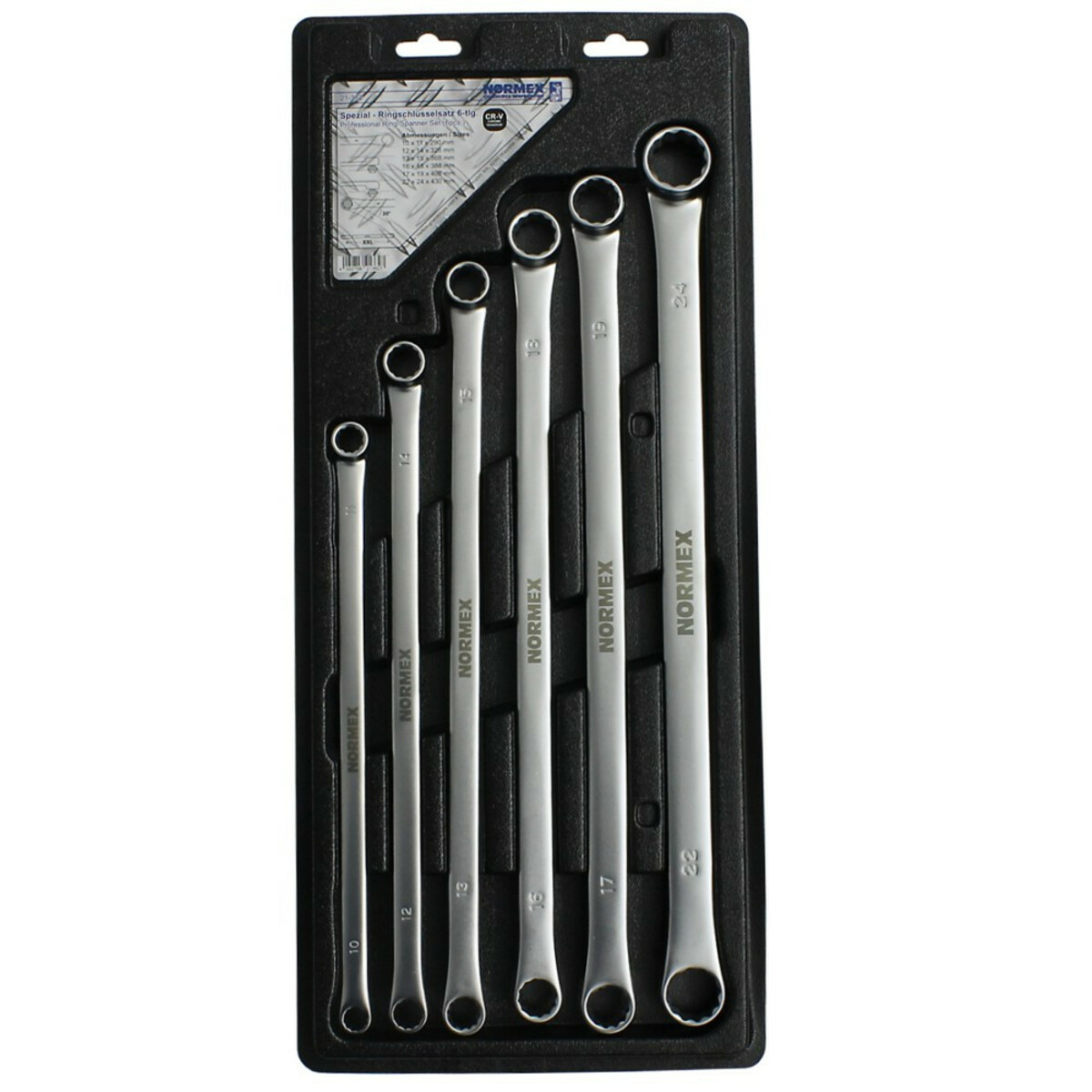 Bild 1 von Normex Doppel Ringschlüsselsatz 6tlg. XXL gerade 10-24mm CV Doppelringschlüssel