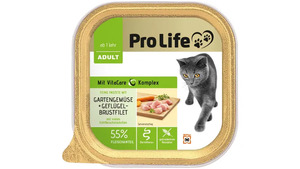 Pro Life Katze Katzennassfutter - Pastete mit Geflügelbrustfilet und Gartengemüse