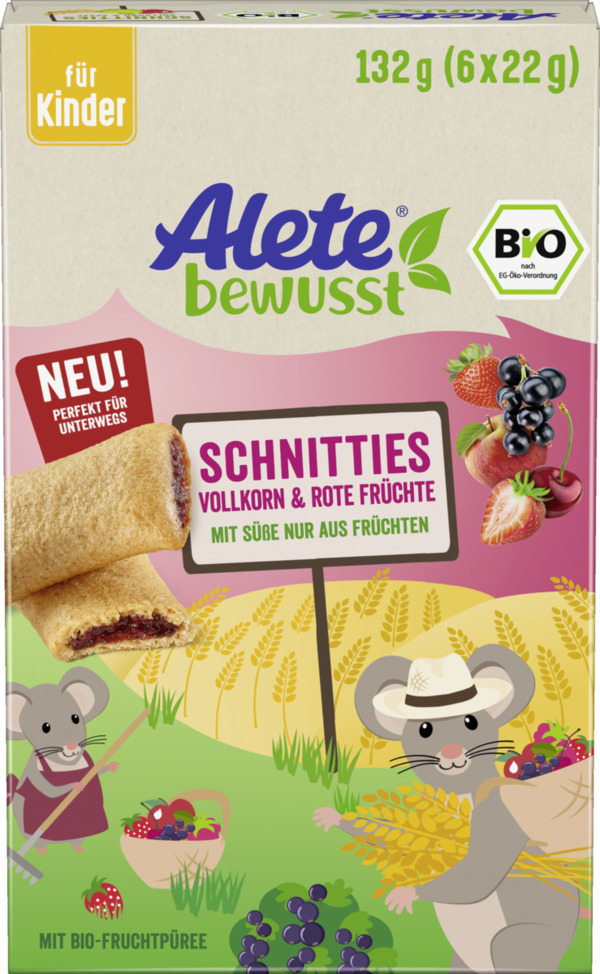 Bild 1 von Alete bewusst Bio Schnitties Vollkorn & Rote Früchte