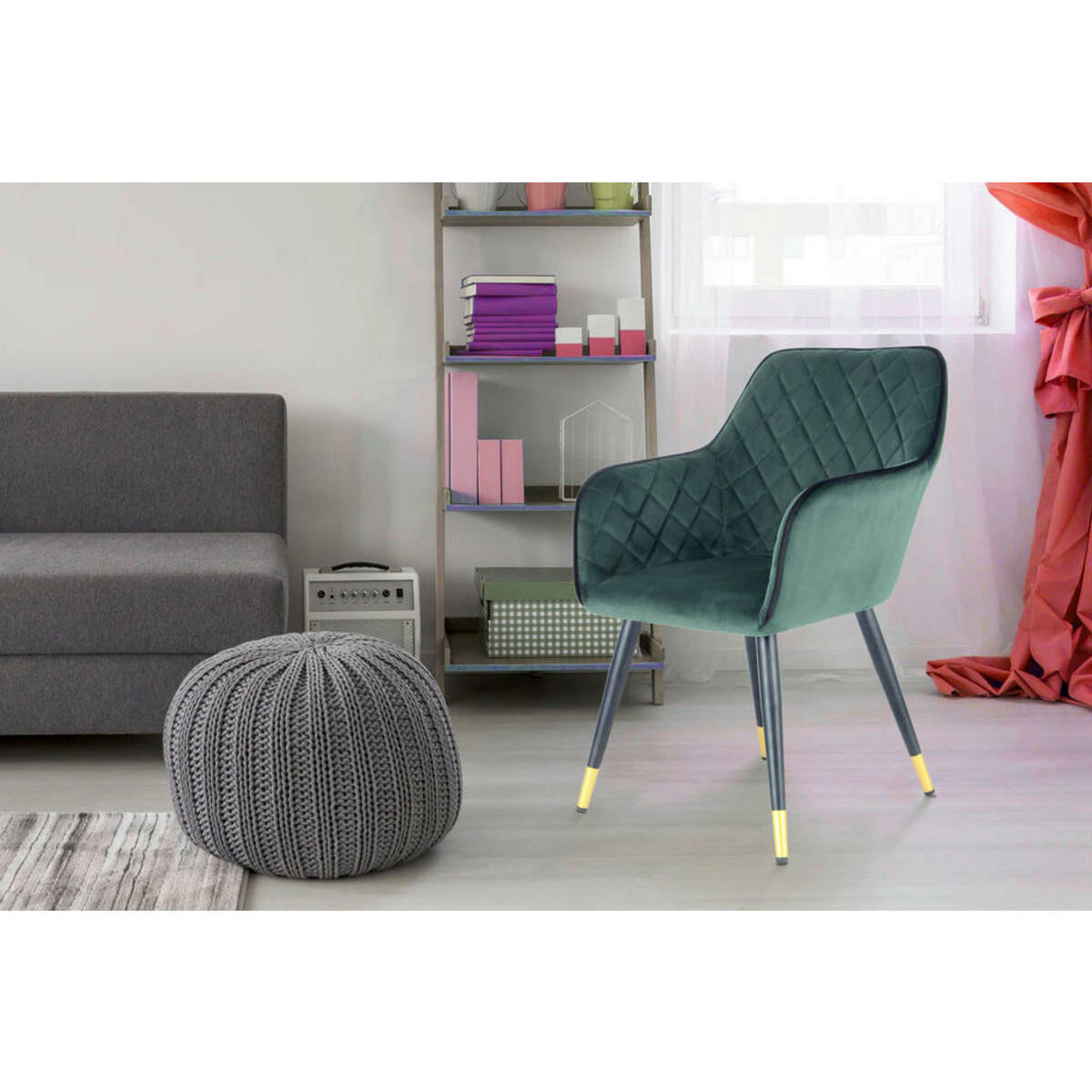 Bild 1 von Stuhl Amino 500 dunkelgrün Microfaser B/H/T: ca. 58,5x86x61 cm