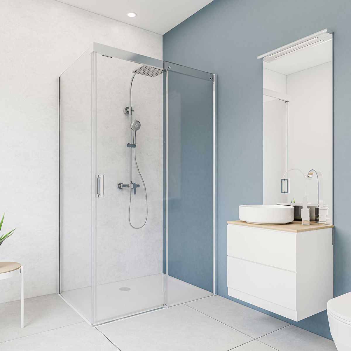 Bild 1 von Breuer Duschrückwand 'Quick72' Marmoroptik weiß 100 x 210 cm