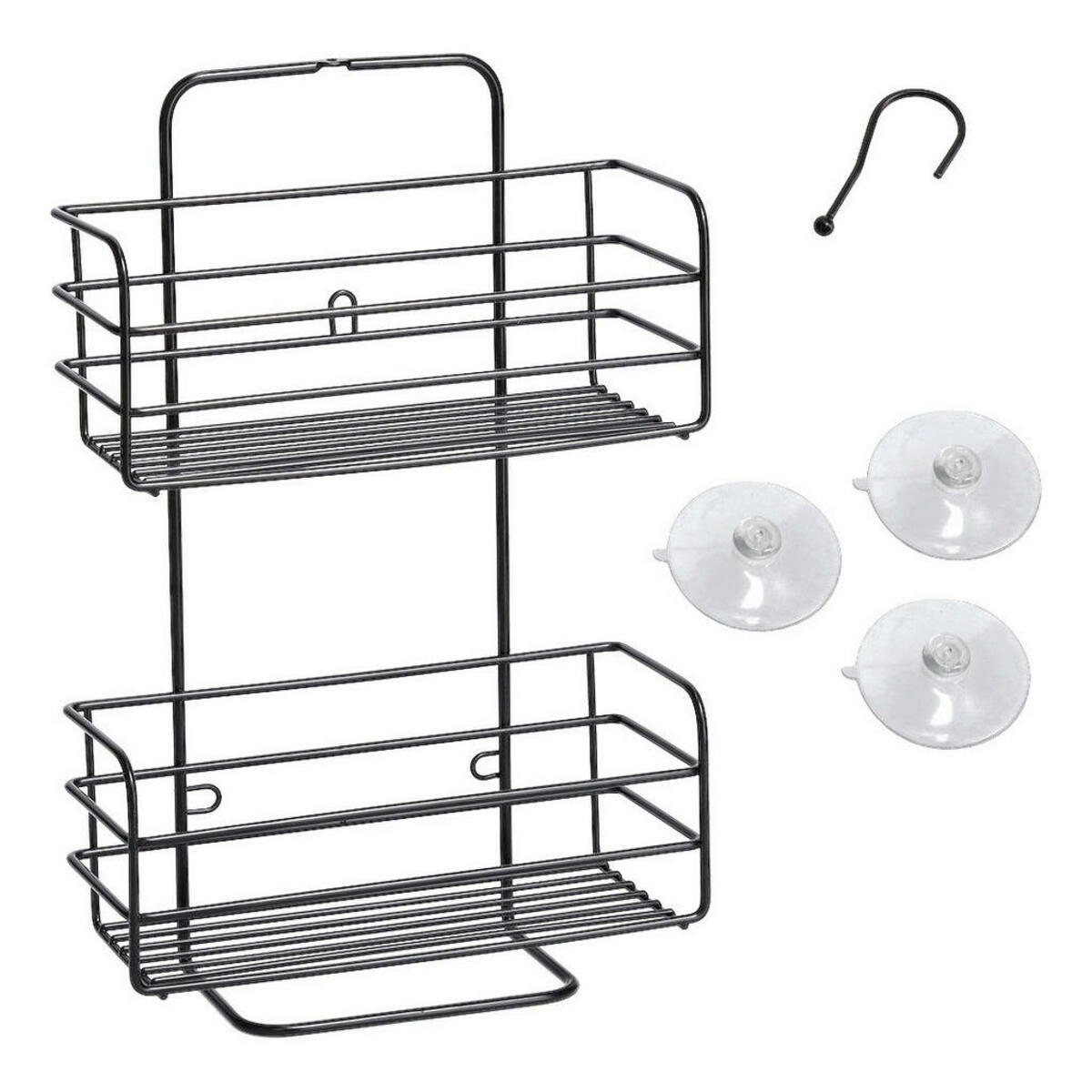 Bild 1 von Badregal schwarz Metall B/H/L: ca. 25x1x38 cm