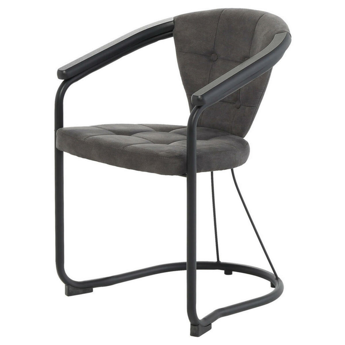 Bild 1 von Armlehnstuhl  dunkelgrau Microfaser B/H/T: ca. 58x79x62 cm