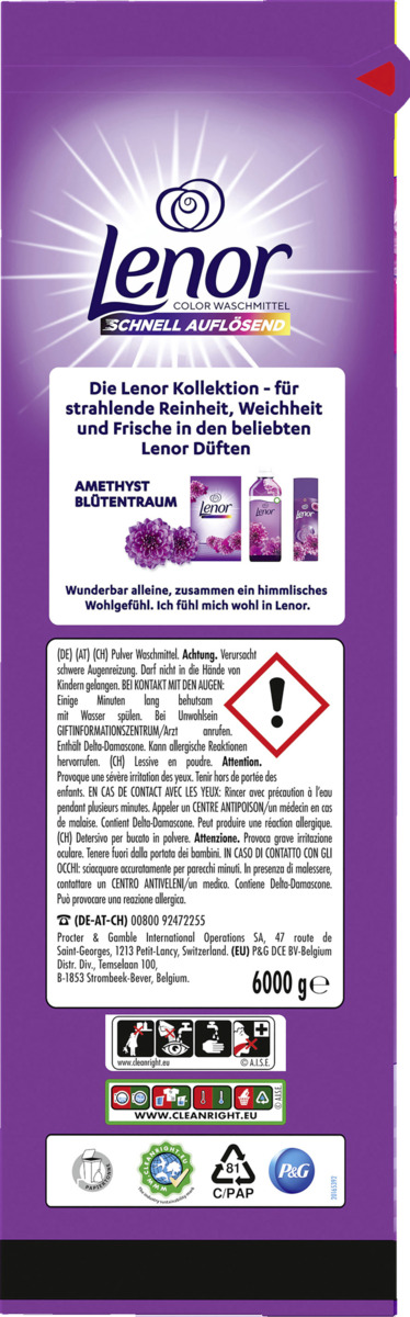 Bild 2 von Lenor Colorwaschmittel Pulver Amethyst Blütentraum 100 WL