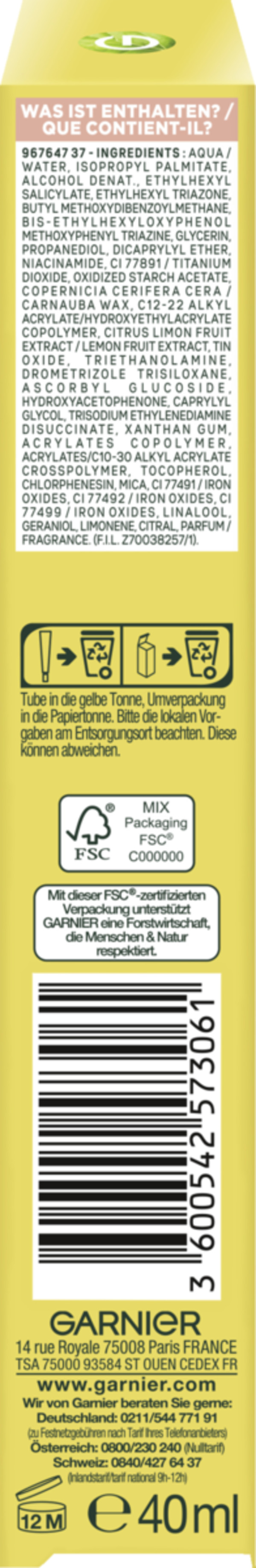 Bild 2 von Garnier SkinActive Vitamin C Tägliches Sonnenfluid Glow LSF 50+