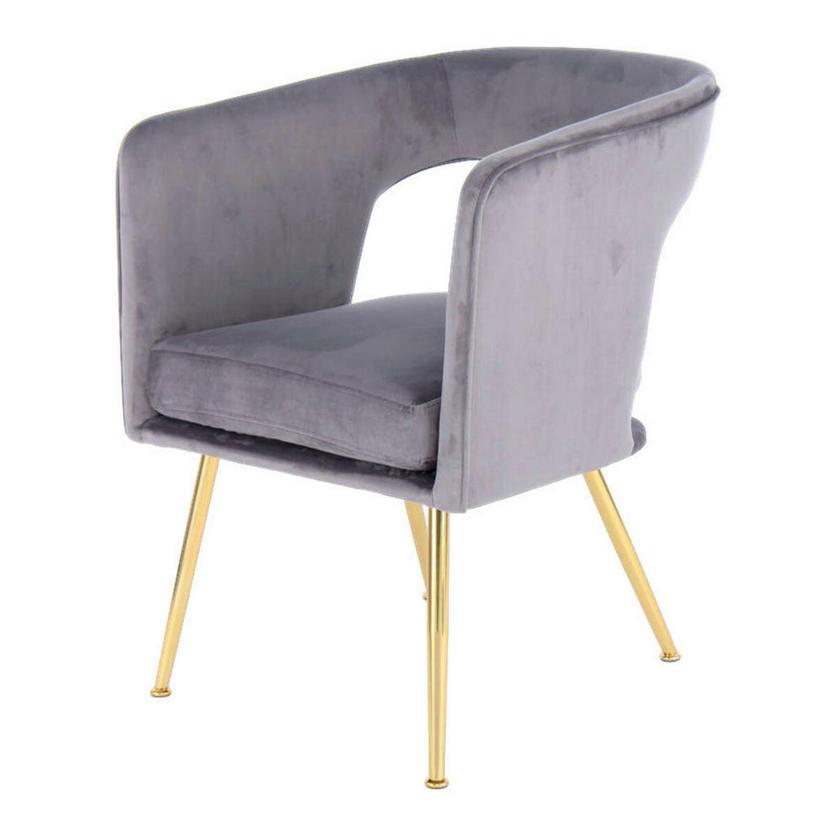 Bild 1 von Stuhl Jolene 100 grau Microfaser Samt B/H/T: ca. 60x77x63 cm