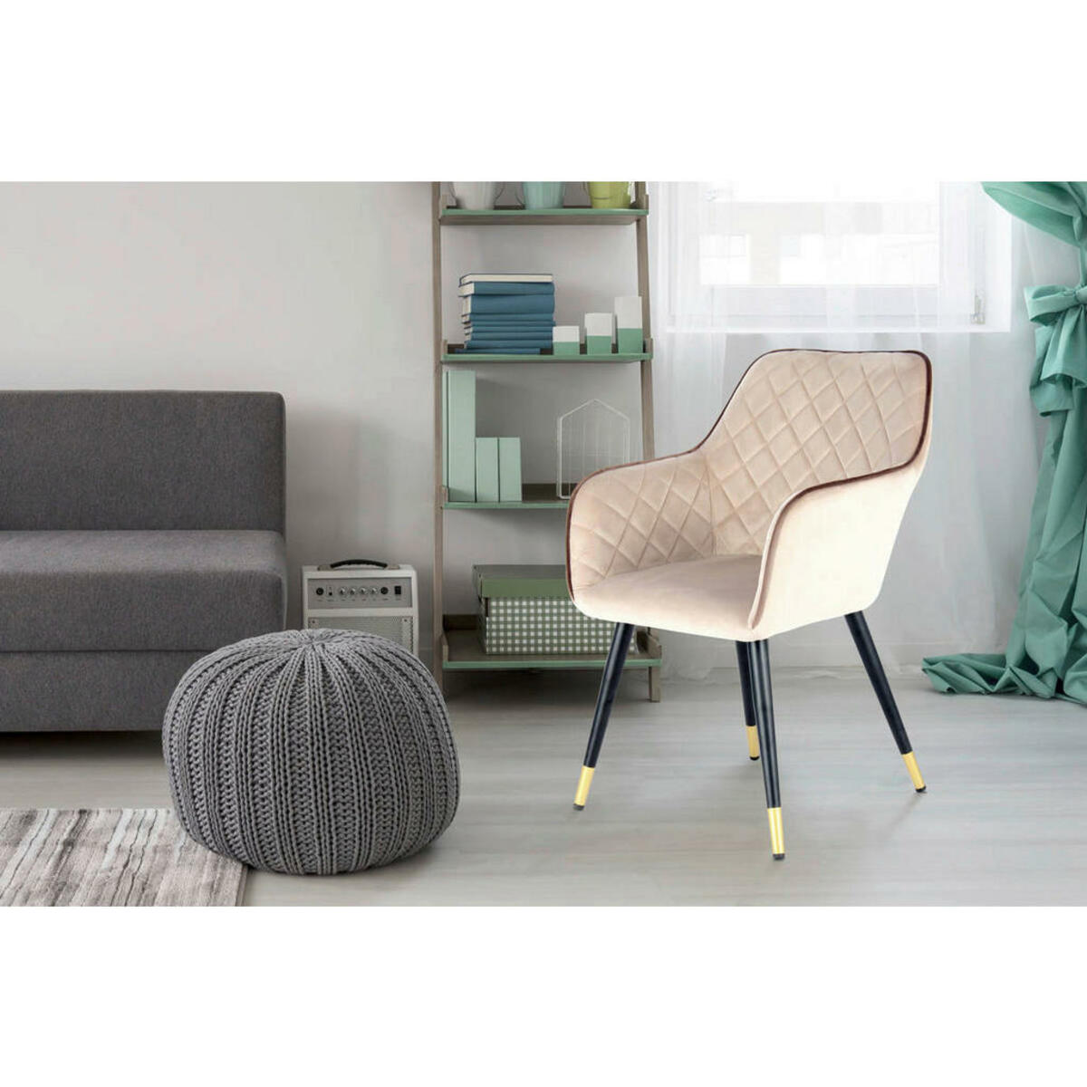 Bild 1 von Stuhl Amino 500 beige Microfaser B/H/T: ca. 58,5x86x61 cm