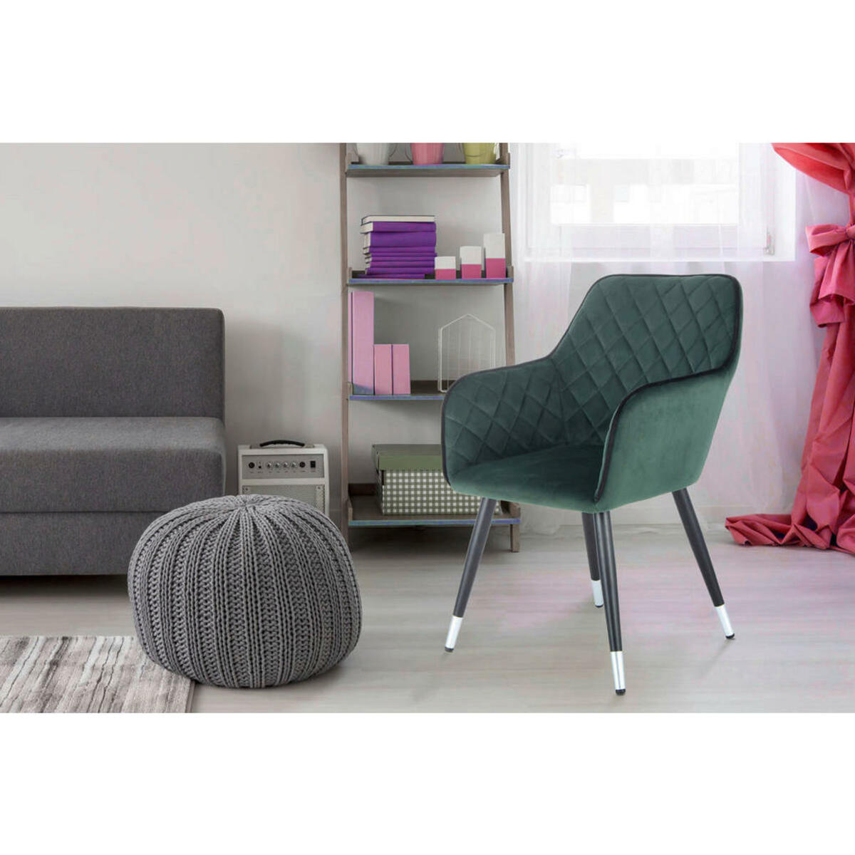 Bild 1 von Stuhl Amino 600 dunkelgrün Microfaser B/H/T: ca. 58,5x86x61 cm