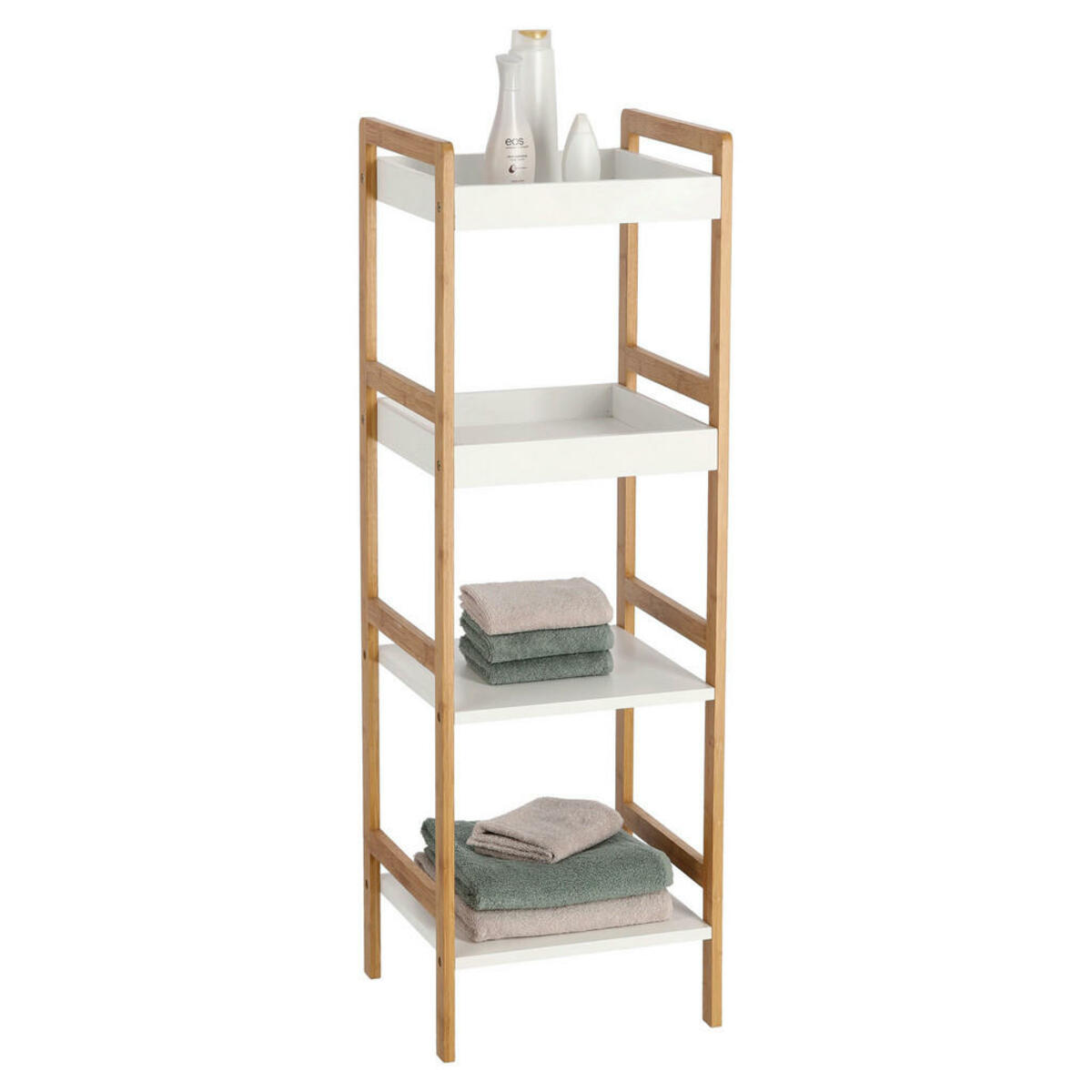 Bild 1 von Standregal weiß Bambus B/H/T: ca. 36x110x33 cm