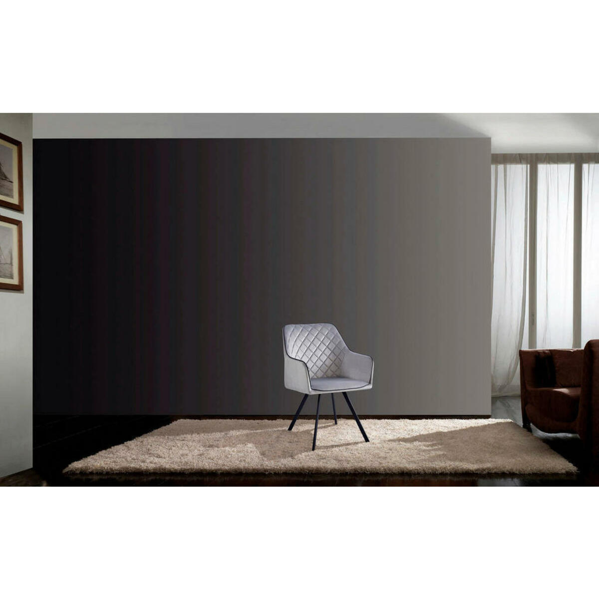 Bild 1 von Stuhl Amber 100 grau Microfaser B/H/T: ca. 58x85x64,5 cm