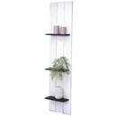 Bild 1 von Wandregal MCW-C92, Wandpaneel Holzregal Regal, 3 Ebenen 150x33x13cm Massivholz Vintage ~ weiß/dunkelgrau shabby