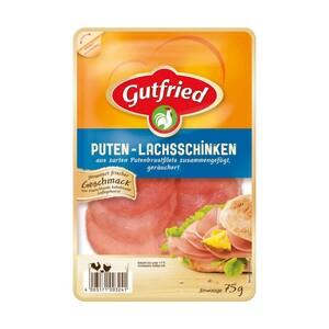 GUTFRIED PUTEN-LACHSSCHINKEN je 75-g-Pckg.,  Niedrigster Gesamtpreis der letzten 30 Tage: 1,69 €