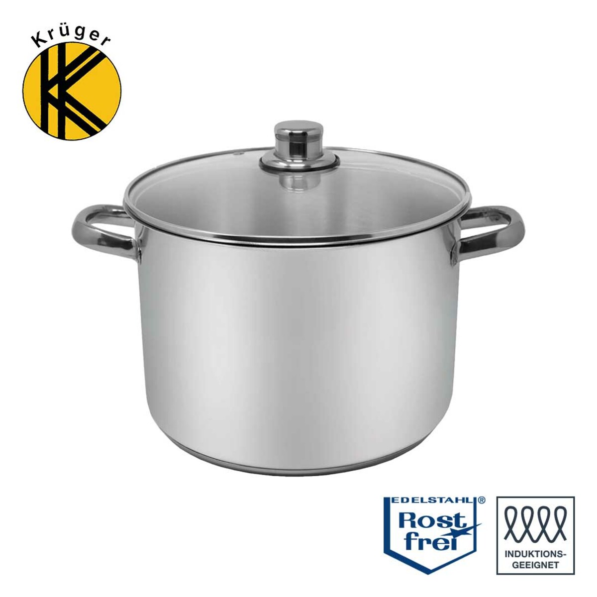 Bild 1 von EDELSTAHL-ALLZWECKTOPF  • hitzebeständiger Glasdeckel mit Dampfaustrittsöffnung  • 10 Liter Fassungsvermögen  • optimale Wärmeleitung  • spülmaschinengeeignet  • Maße: Ø 26 x H 19 cm