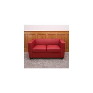 2er Sofa Lille, Kunstleder ~ rot