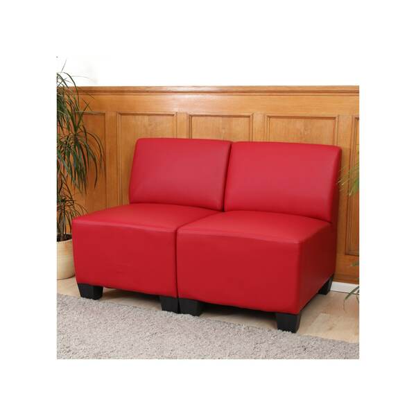 Bild 1 von Modular 2-Sitzer Sofa Couch Moncalieri, Kunstleder ~ rot, ohne Armlehnen