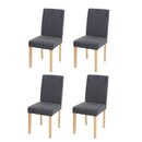 Bild 1 von 4er-Set Esszimmerstuhl Stuhl Küchenstuhl Littau ~ Textil, anthrazitgrau, helle Beine